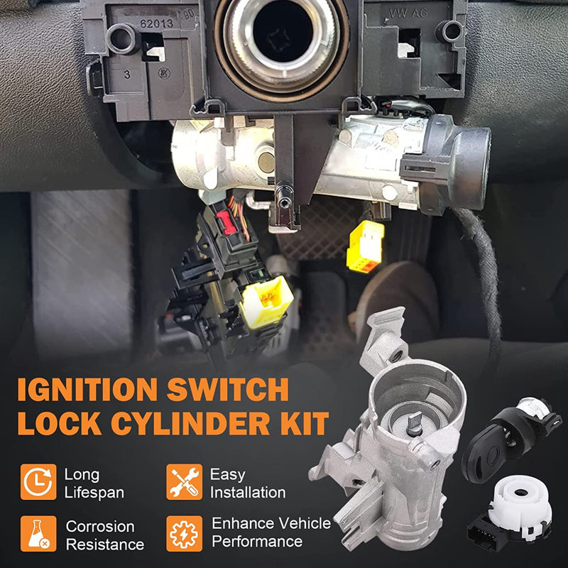 Ignition Switch Lock Cylinder Key for VW Golf Jetta Rabbit Audi 2006-2011