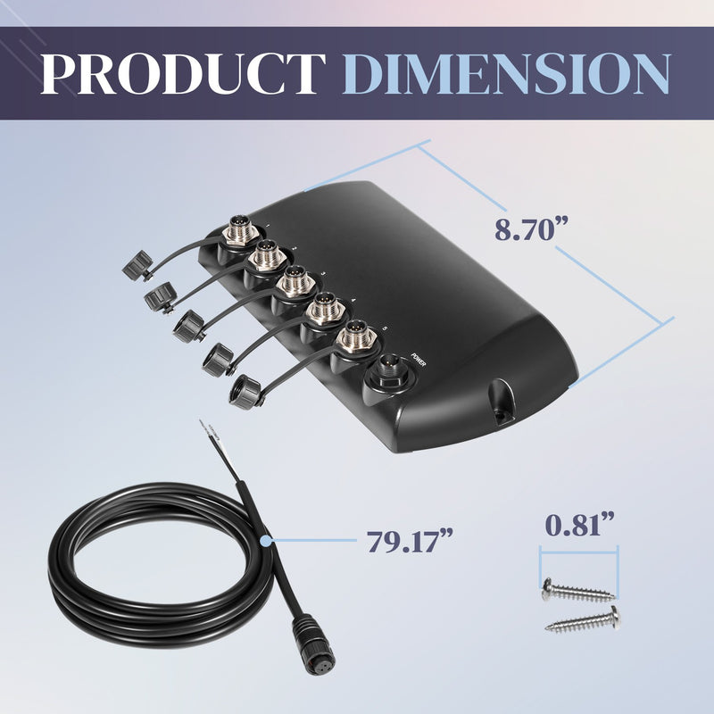 408450-1 5 Port Ethernet Switch for Humminbird AS ETH 5PXG Black