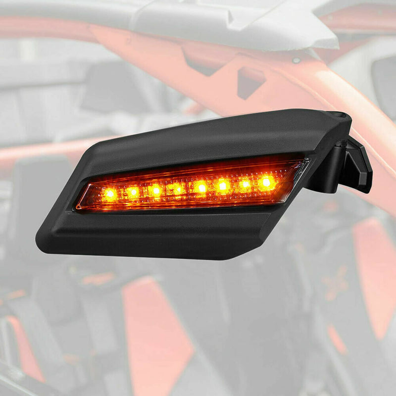 UTV Racing Rearview Mirrors LED Light Fit For Can Am Maverick X3 MAX Turbo 17-24