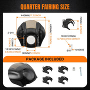 DURAFORCE For Harley Dyna Front Headlight Fairing Smoke Windshield 49mm Clamps