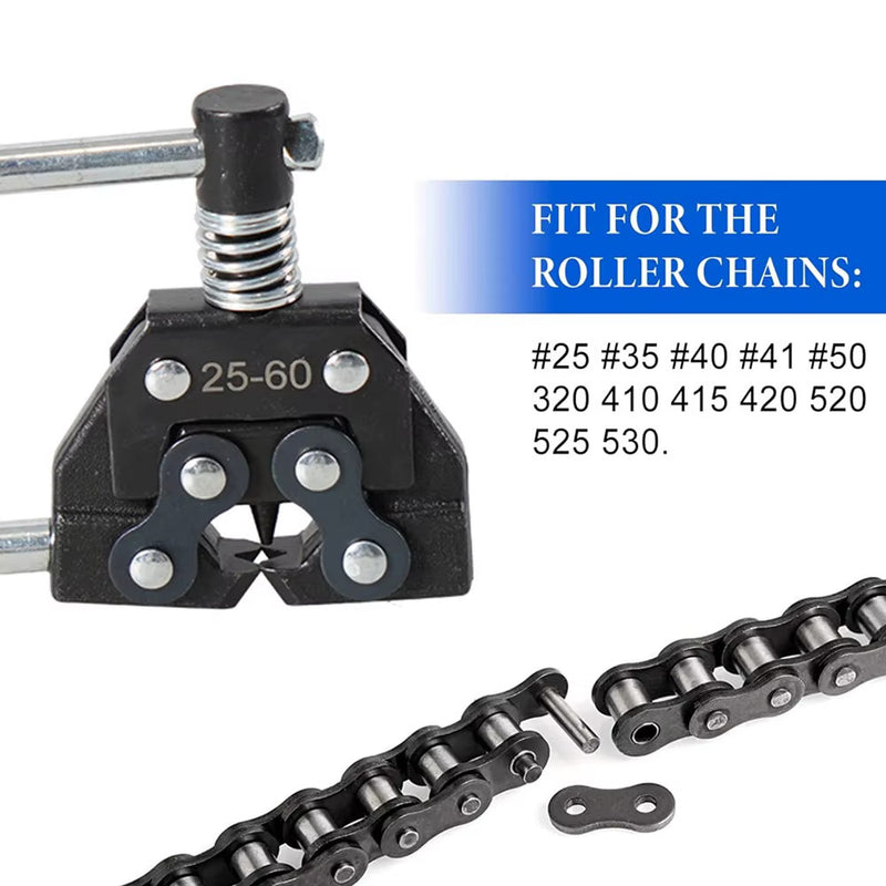 Roller Chain Tool Kit Breaker Cutter plus Puller Holder for Chain Sizes 25 to 60