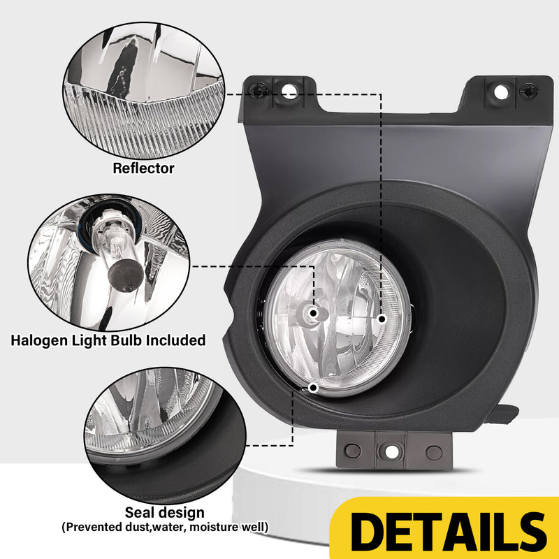 Front Bumper Fog Lights With Bezel for Ford F150 F-150 2009-2010 Pair