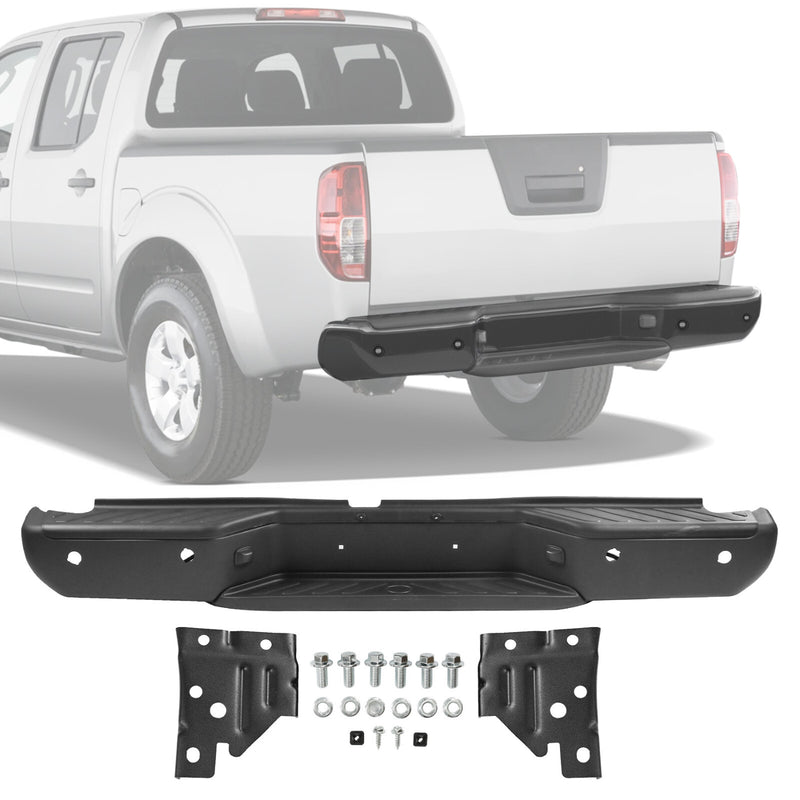 Rear Steel Step Bumper Assembly with Sensor Holes for Nissan Frontier 2013-2021