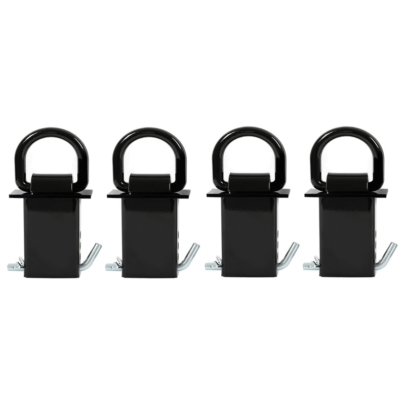 Heavy Duty 4 Pack Trailer Adjustable Stake Pocket D-Ring Zinc 2x4 16200LBS