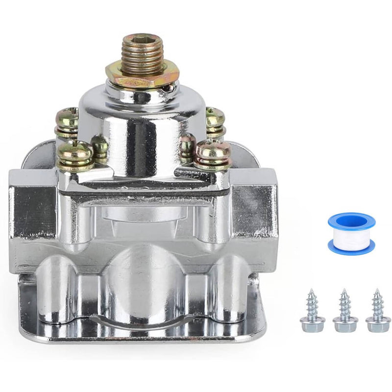 12-803 Fuel Pressure Regulator Carburetor Chrome for Holley 2 Port 4.5-9 PSI