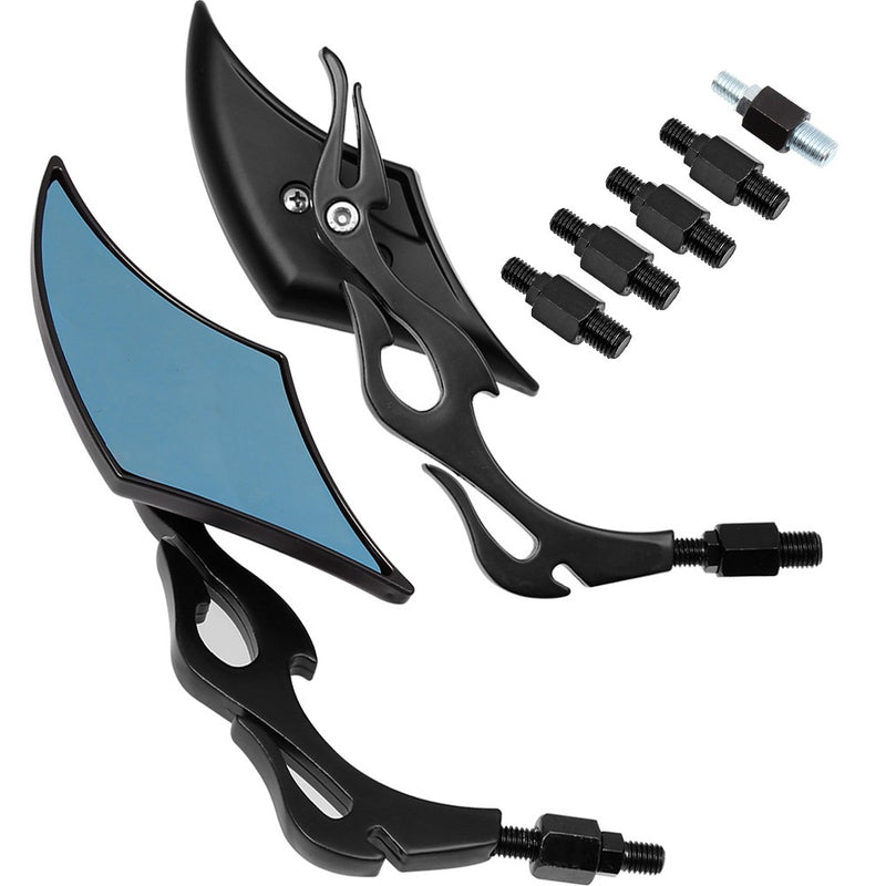 Motorcycle Black Blade Rear View Mirrors for Harley Cruiser Bobber Chopper Honda