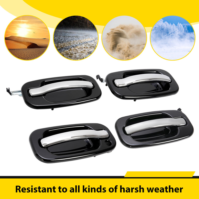 4X Outer Door Handles for Chevy Silverado for GMC Sierra for Cadillac 1999-2006