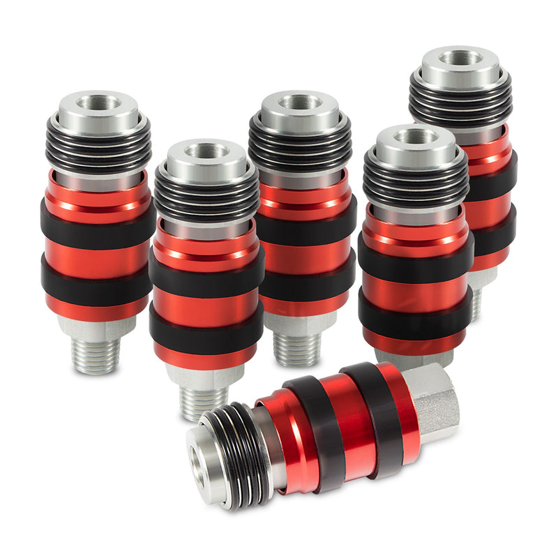 S-1750 S-1751 Universal Quick-Connect Industrial Couplers 1/4 M/FNPT 1/4 Body