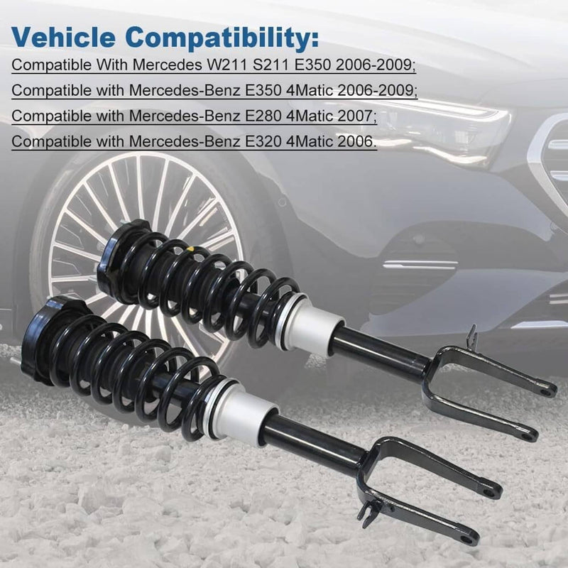 Front Shock Strut Assys Set for Mercedes-Benz W211 S211 E350 4Matic 2006-2009