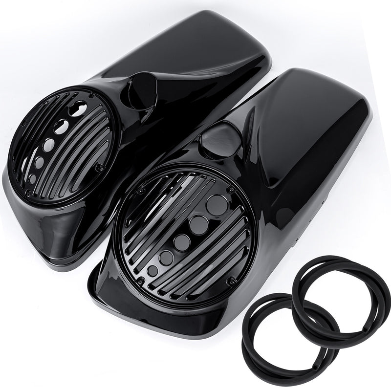 Gloss Black 8" Speaker Lids w/ Tweeter Port for 2014-2025 Harley Touring Models