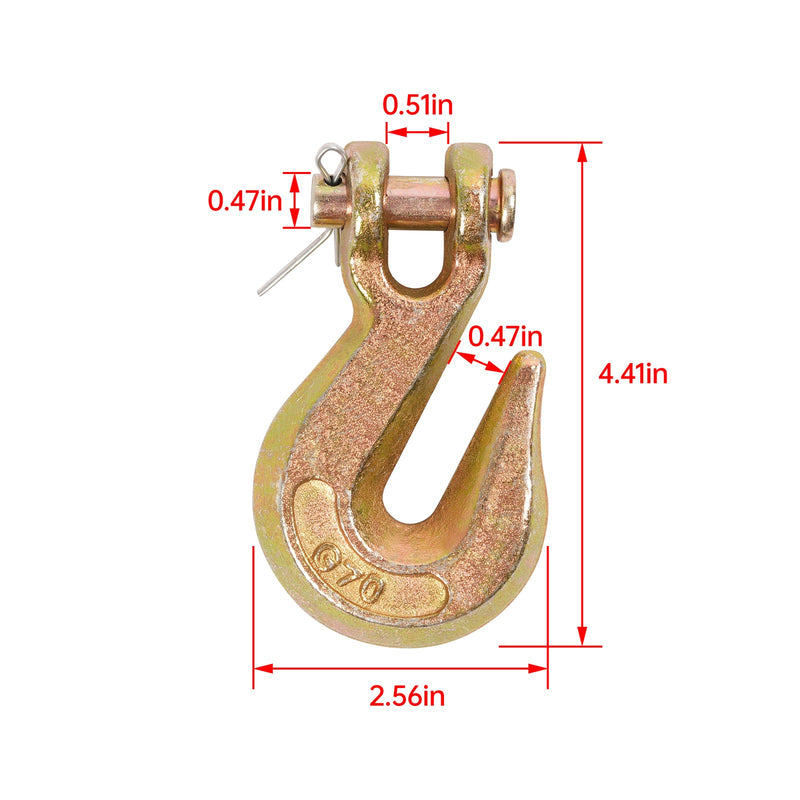 G70 3/8" Clevis Grab Hook Tow Chain Tie Down for Flatbed Truck Trailer 10 Pack