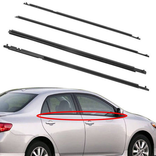 DURAFORCE 4Pcs Door Window Weatherstrips Belt Seal Moulding Trim for Toyota Corolla