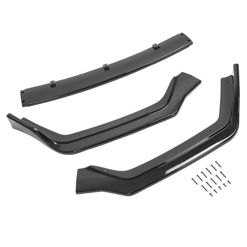Gloss Black PP Front Bumper Lip Chin Splitter for Infiniti Q50 Sport 18-24 3PC