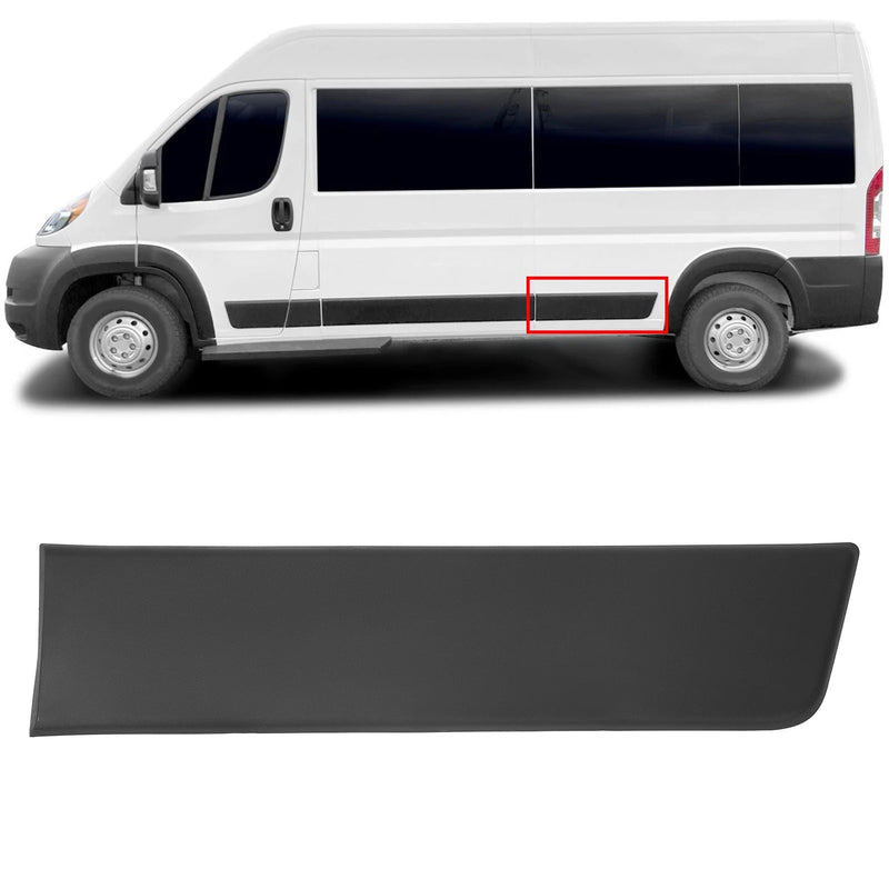 Left Rear Body Side Molding Trim Black LH for Ram ProMaster Extended 2023-2025