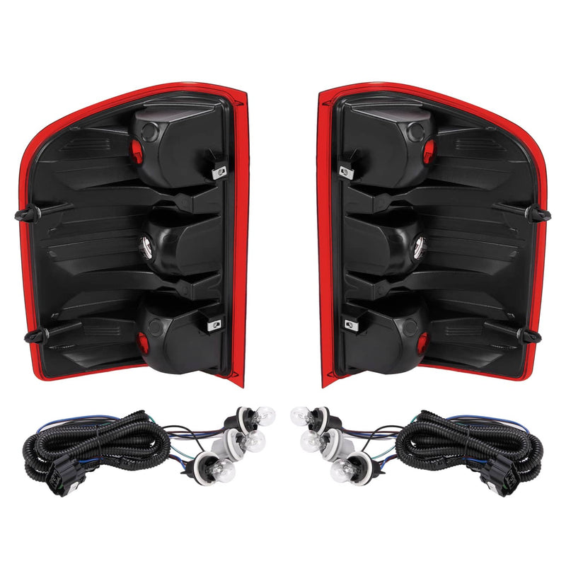 DURAFORCE Smoke Red Tail Lights LH RH for Chevy Silverado 1500 2500 3500HD 2007-2013
