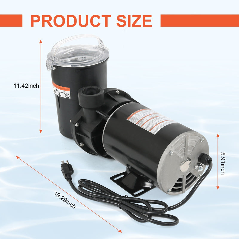 1HP Swimming Pool Pump Replacement for W3SP1580 Pump with Cord