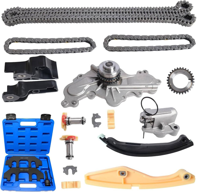Timing Chain Kit Water Pump for Ford Lincoln MKX MKS Taurus Edge Flex 3.5L 3.7L
