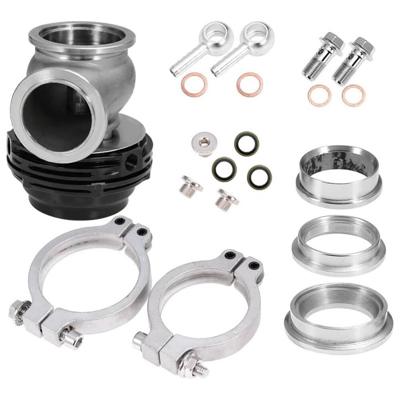 60MM V-Band Flange Clamp Wastegate 10 & 18 PSI Spring Kit Black EWG Waste Gate