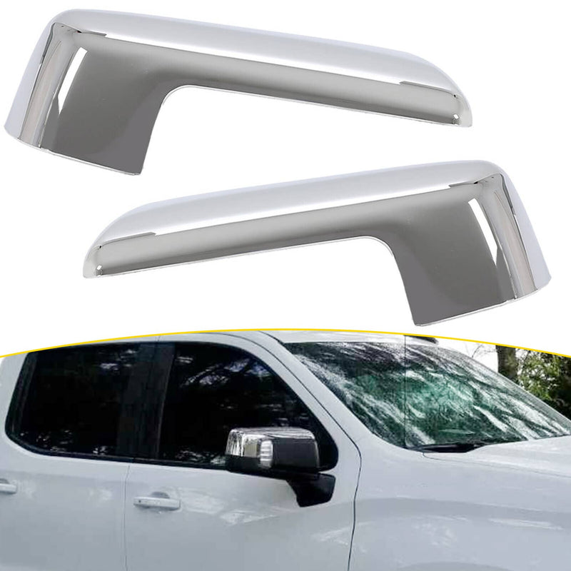 DURAFORCE Chrome Replacement Mirror Cap Covers for Chevy Silverado 1500 2019-2024 Pickup