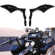DURAFORCE Black 8mm 10mm Blade Side View Mirrors for Harley Road Glide King Street Glide