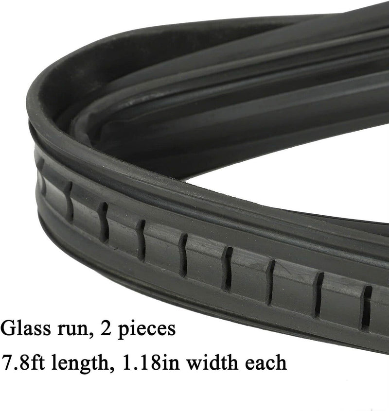 Front Door Window Run Sweep Felts Weatherstrip Seals Kit for Chevy GMC