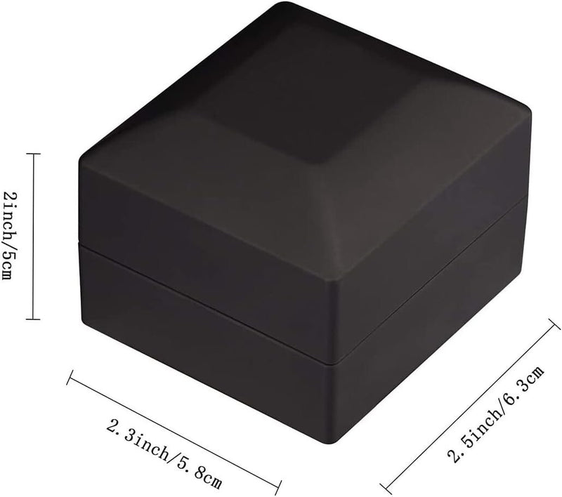 2 Pcs LED Lighted Ring Box Jewelry Case Display Engagement Romantic Wedding Gift