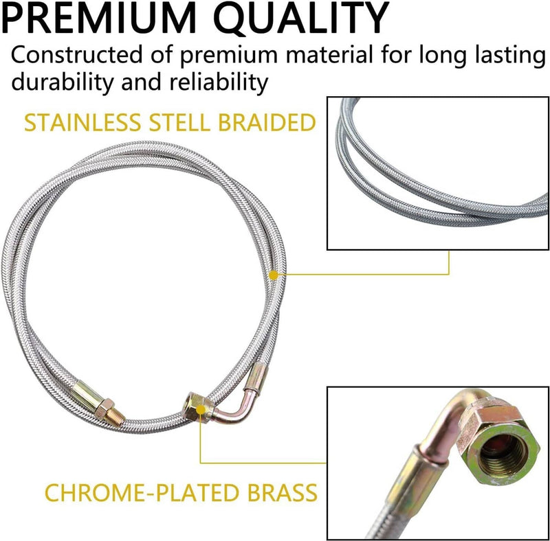 41" Turbo Oil Feed Line Kit for T3 T4 T60 T61 T70 AN4 90 Degree