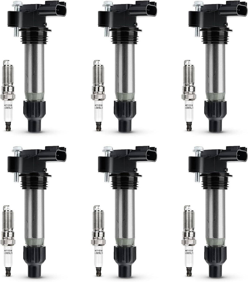 6Pcs Ignition Coil & Iridium Spark Plug Packs for Cadillac GMC Chevy Buick UF569
