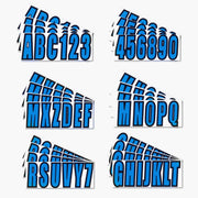 DURAFORCE Boat Registration Decals Letters And Numbers Stickers A-Z & 0-9 Blue 4 Sets