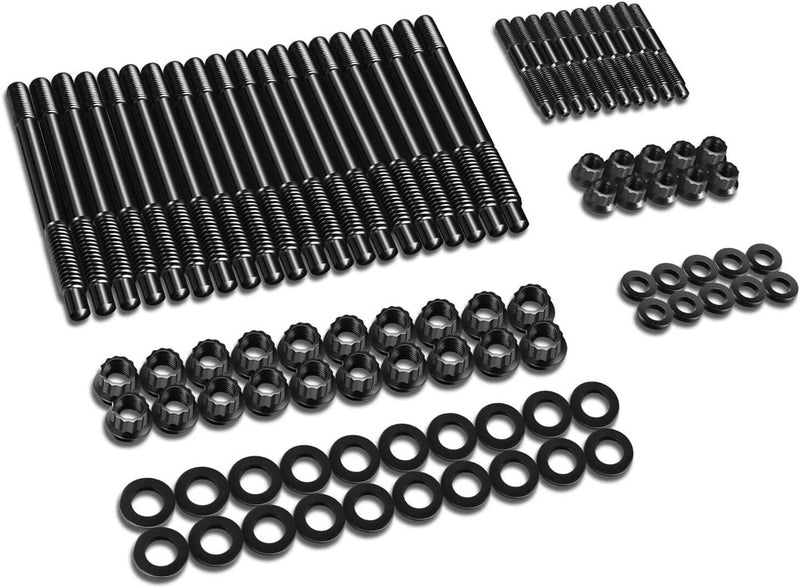 Head Studs Bolts Kit Black for Chevy GM 4.8L 5.3L 5.7L 6.0L 6.2L 7.0L