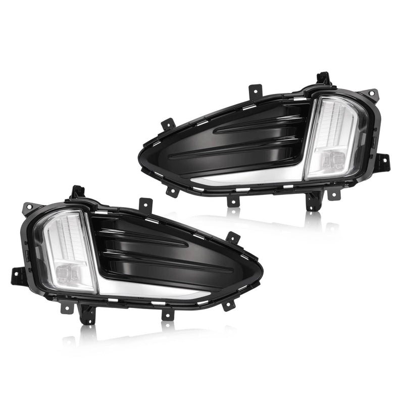 DURAFORCE LED Front Bumper Fog Lights Lamp Kit for Ford Edge 2019-2024 Cover Bezel 2PCS
