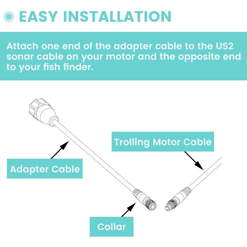 MKR-US2-10 1852060 Universal Sonar 2 Adaptor Cable for Lowrance Fish Finder