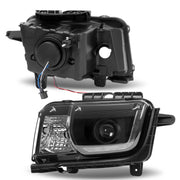 DURAFORCE LED Tube Projector Headlights Headlamp Black for Chevrolet Camaro 2010-2013 Pair