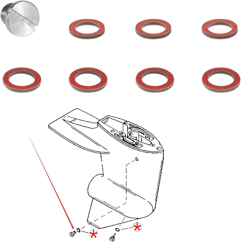 18-2244 Drain Plug Screw & Gasket Kit for Sierra Mercury Mercruiser #1 MR R