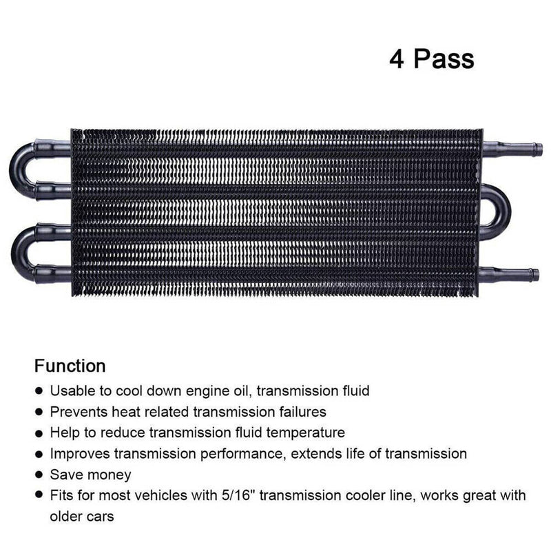 4 Row Remote Transmission Oil Cooler Auto Manual Radiator Converter Universal