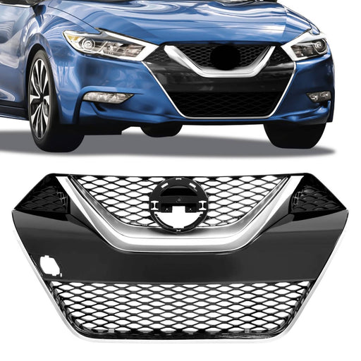 DURAFORCE NI1200284 Front Chrome Black Bumper Grille Grill for Nissan Maxima 2016-2018