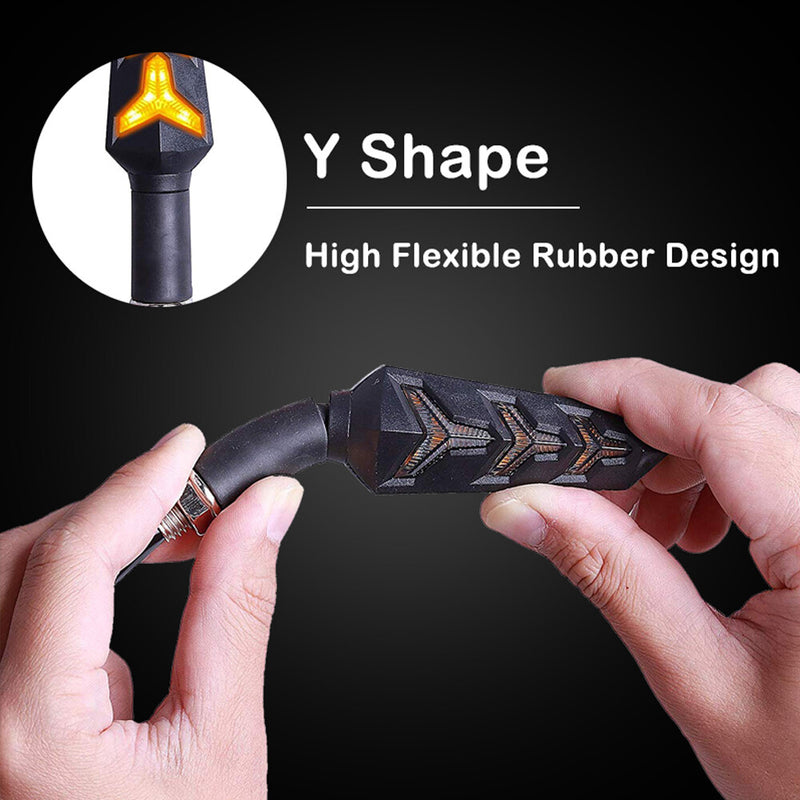 Motorcycle Bike Turn Signal Lights Amber Indicator Blinker Brake Lamp Universal