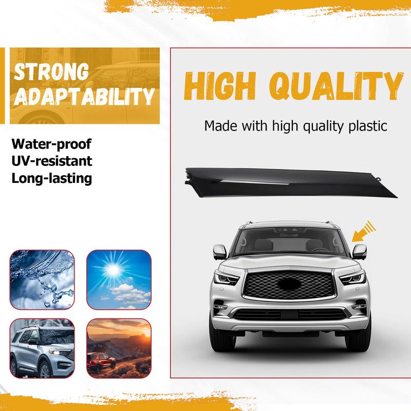 Left Windshield Pillar Trim Molding for Infiniti QX56 QX80, for Nissan Armada