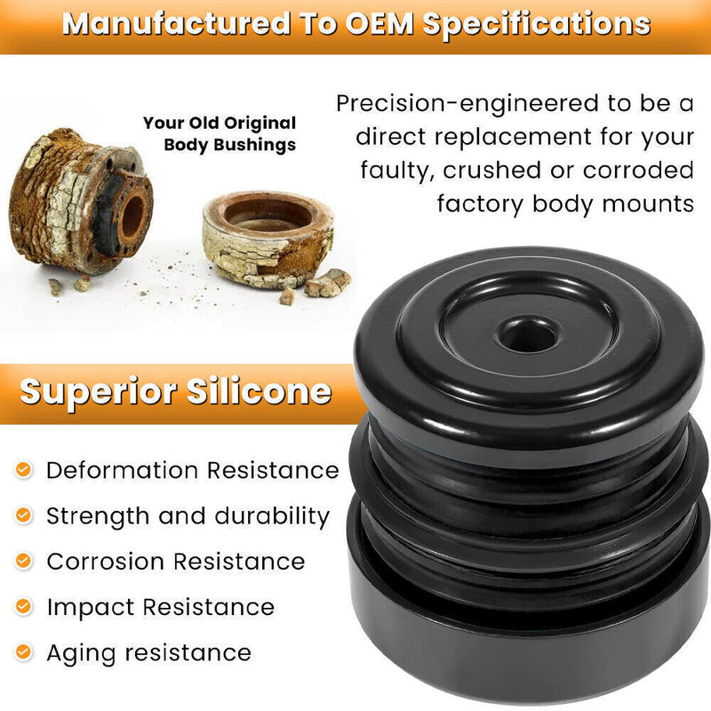 Silicone Body Mount Bushing Kit for Ford F250 F350 2008-2016 Super Duty