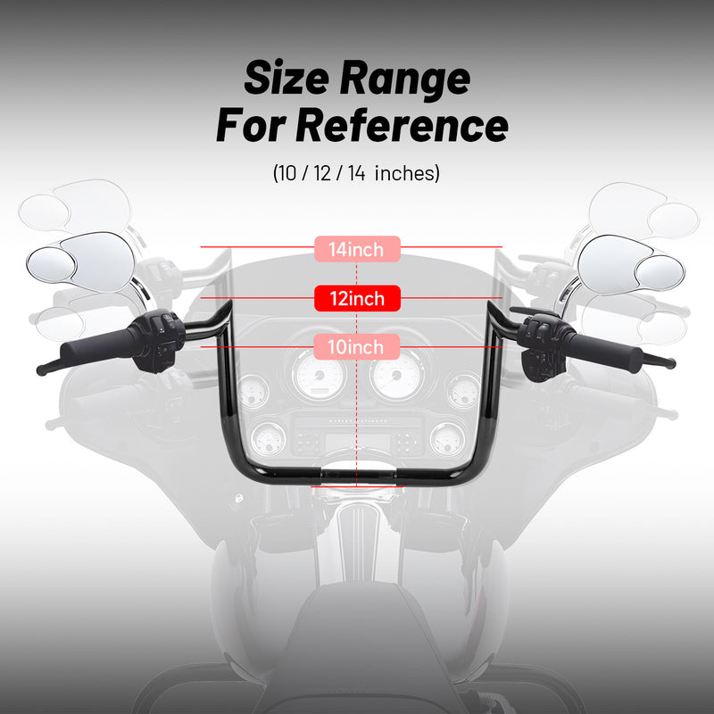 12 Rise Meathook Bagger Ape Handlebar for 1986-UP Harley Touring FLH FLHX