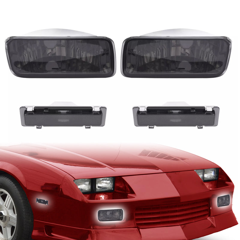 Smoke Bumper Turn Signal Side Marker Lights for Chevrolet Camaro 1985-1992