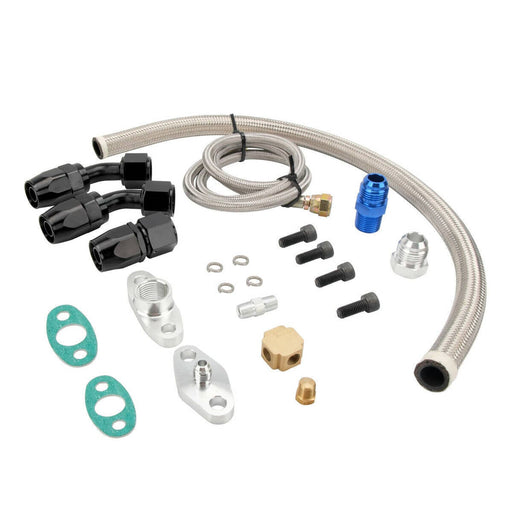 DURAFORCE Turbo Oil Drain Return Line Feed Kit for T3 T4 T70 T66 GT35 Turbocharger