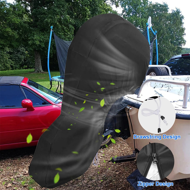 Black Heavy Duty Full Boat Outboard Engine Motor Cover for 30-60 HP