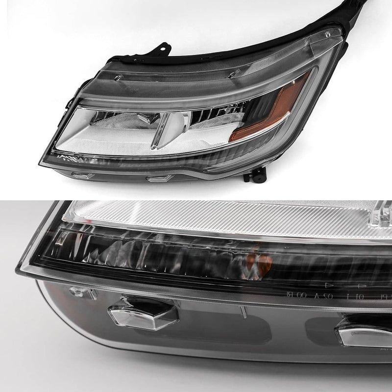 Driver Left Headlight w/ LED DRL for Ford Explorer 2016-19 Chrome Housing