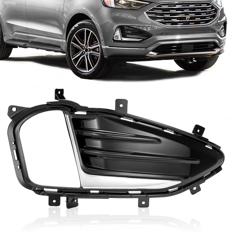 Passenger Side Front Chrome Fog Light Cover Bezel for Ford Edge 2019 2020-2024