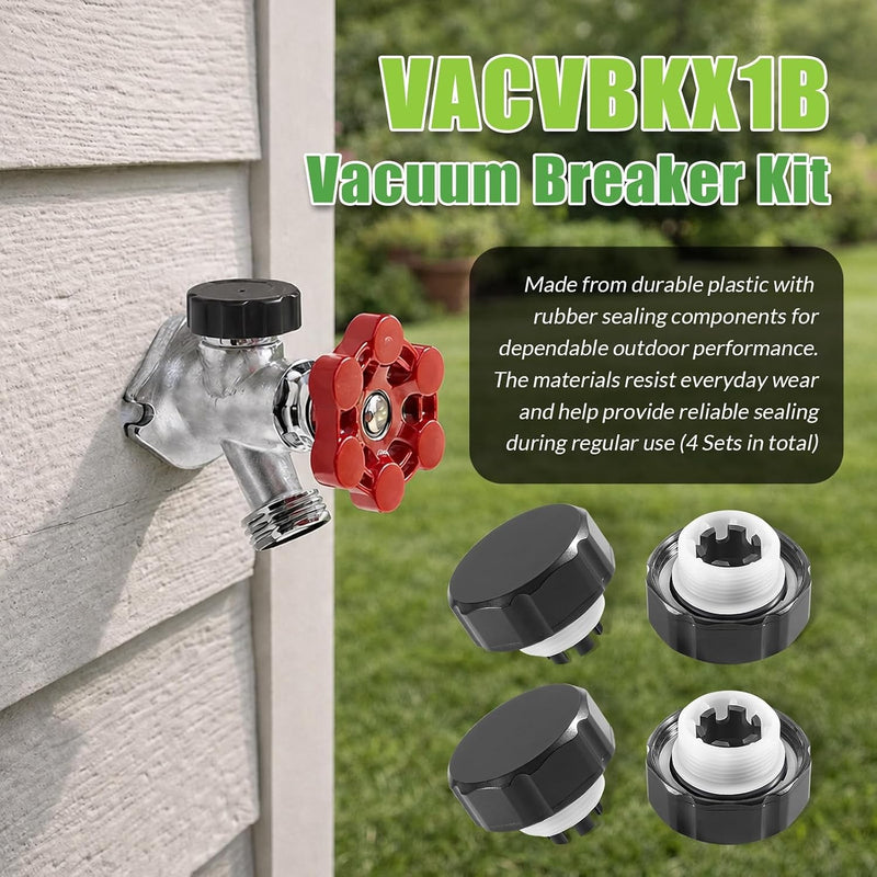 VACVBKX1B Vacuum Breaker Kit for Anti-Siphon Frost-Free Sillcock Valves 4 Pack