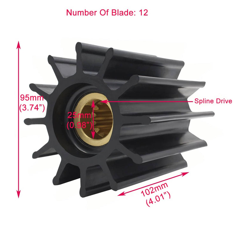 DURAFORCE 4019403 Impeller for Cummins for Sherwood 18000K for Johnson 09-705BT-1 2X