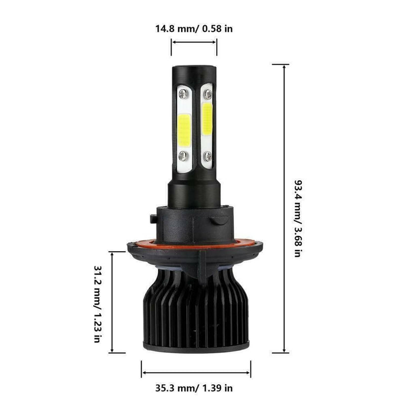 4-Sides H13 9008 LED Headlight Bulb for Ford F-150 2004-2014 High Low 6000K