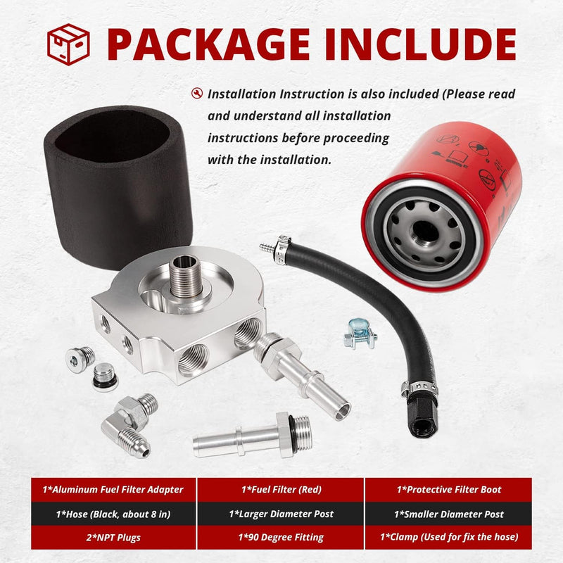 121003 Fuel Filter Conversion Kit for Ford 2011+ 6.7L Powerstroke