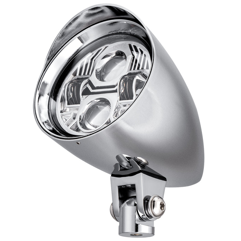 Chrome LED Bullet Headlight for Harley Bobber Chopper Dyna Softail Sportster XL